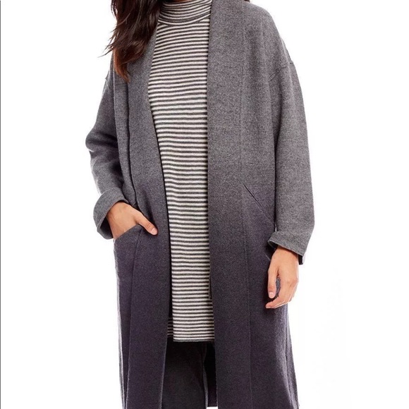 Eileen Fisher Plus Ombré Merino Wool Kimono Coat - Picture 8 of 8
